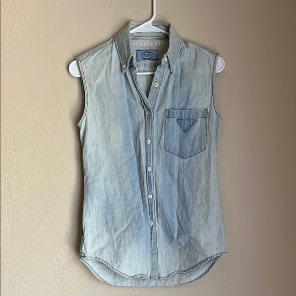 Prada Blue Casual Button Down Shirt - Picture 1 of 7
